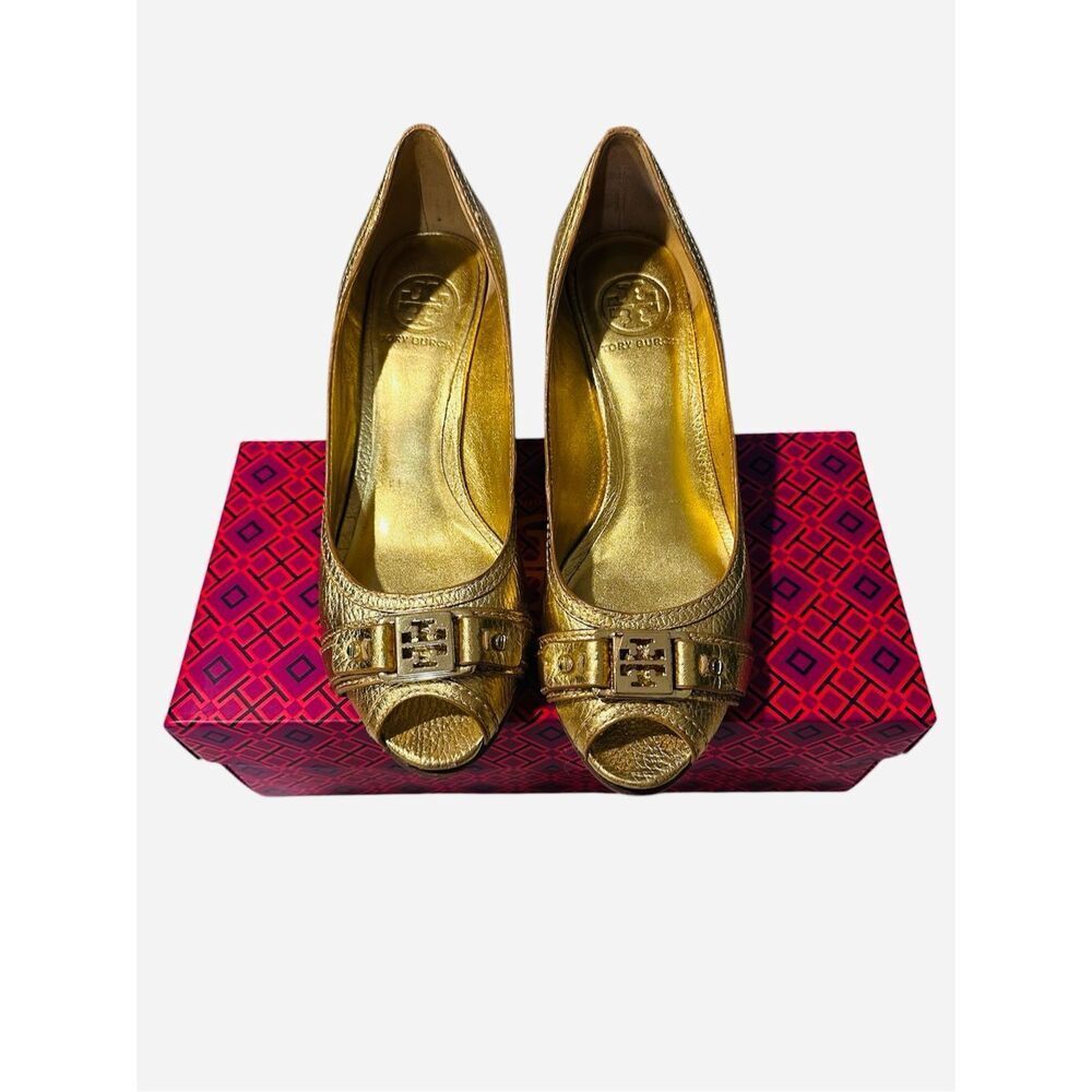 Like New Tory Burch Wedge peep toe Shoes